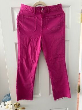 Zara jeans sailor pink size 6 cropped